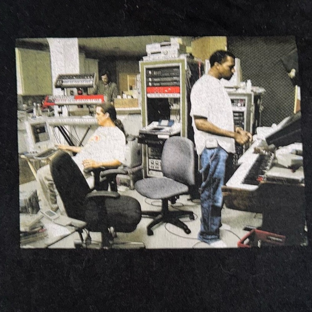 Rare M.W.A Mike Dean Kanye in the studio organic cotton graphic tee blac…